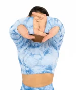 Fiona blaues Top mit langen Ärmeln