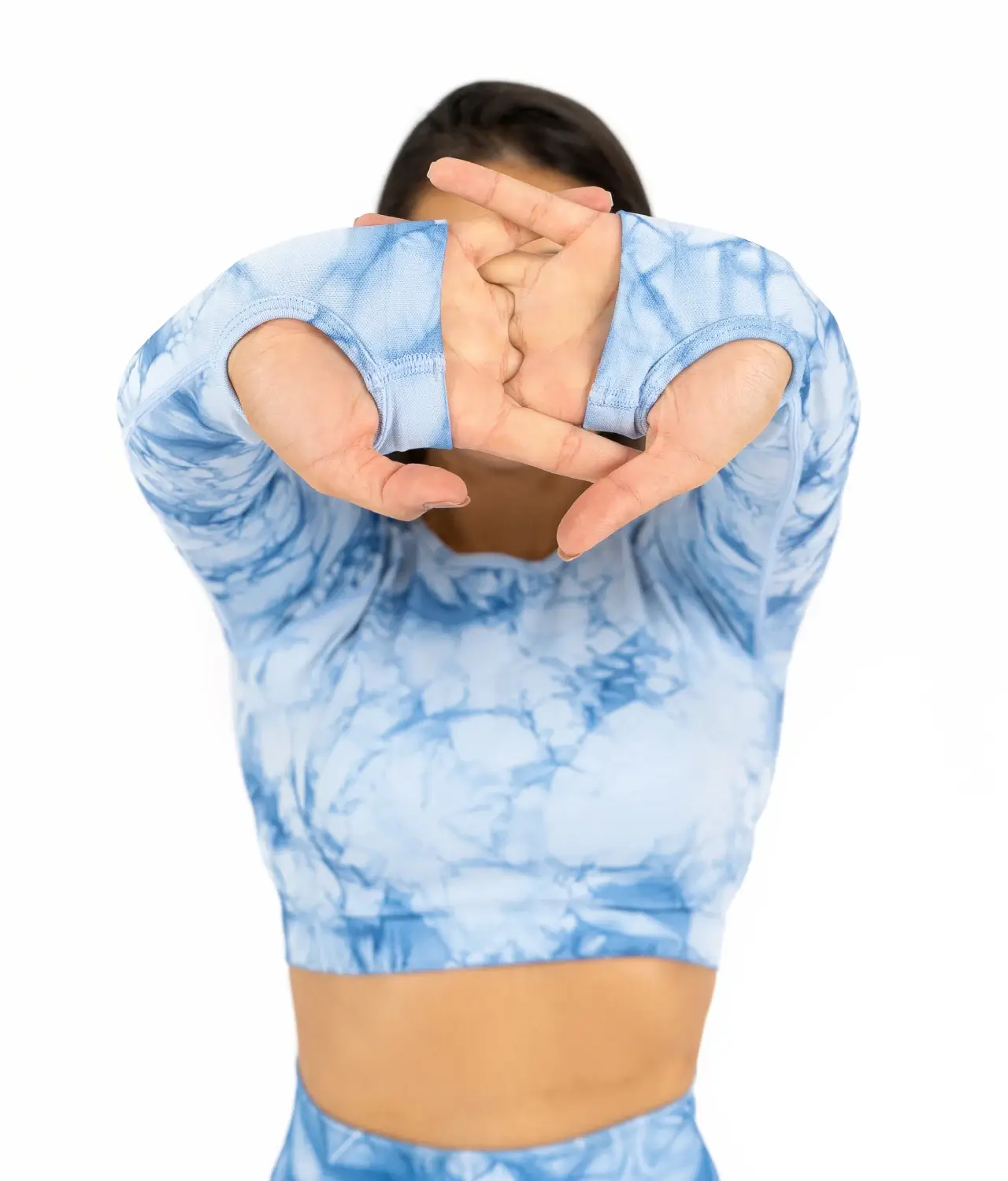 Fiona blaues Top mit langen Ärmeln