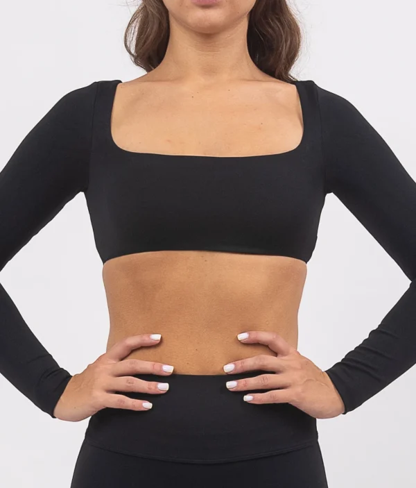 Leila black long sleeve top