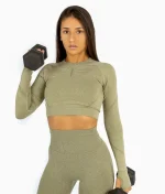 aurora navy green top na dug rukav 1