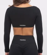 Leila black top na dug rukav