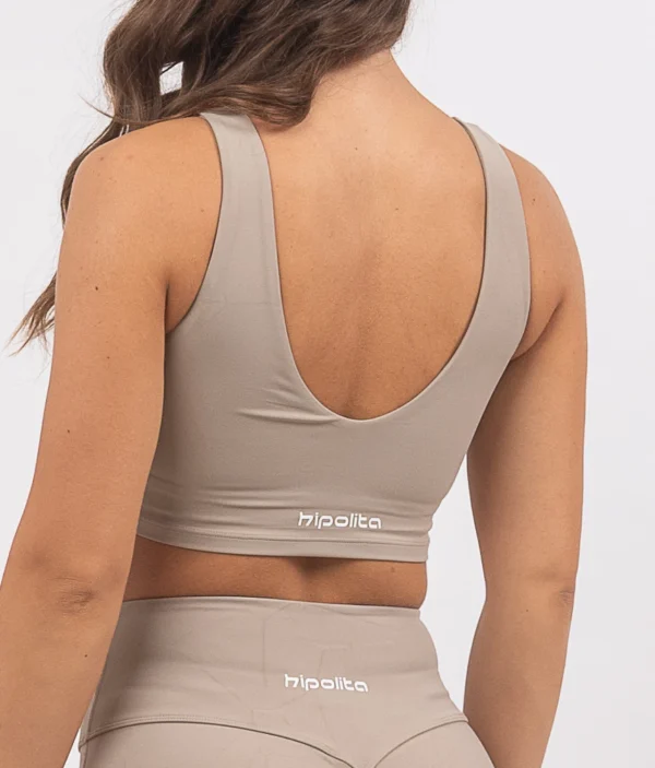 Leila dark beige top na bretele 2 1