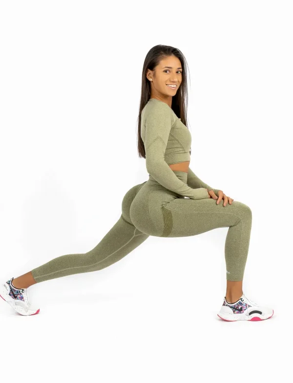 Aurora navy green komplet sa topom na dug rukav