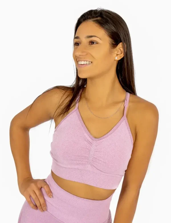 Aurora lila sportski grudnjak na naramenice