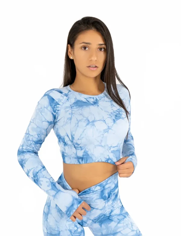 Fiona blue top za trening na dug rukav