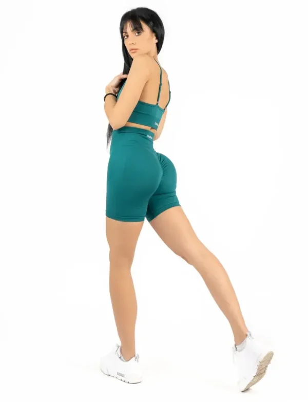 Selena green komplet šorc + top naramenice