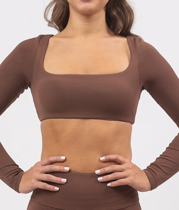 Leila brown top na dug rukav 3 1